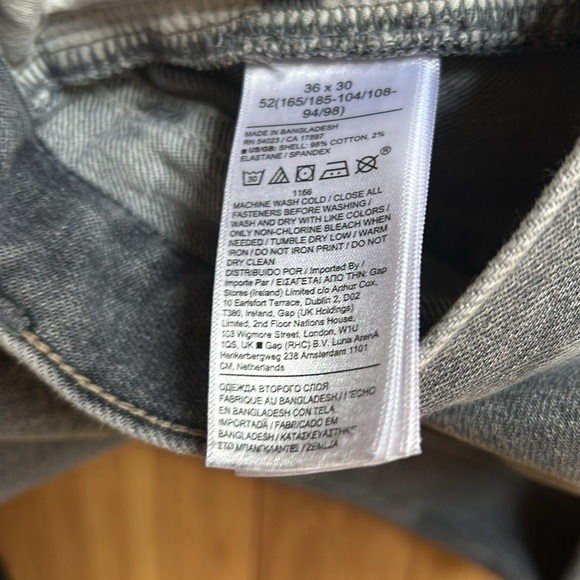 Banana Republic Men’s Grey Denim Jeans Pants 36x30 Athletic Tapered Fit - Picture 6 of 6